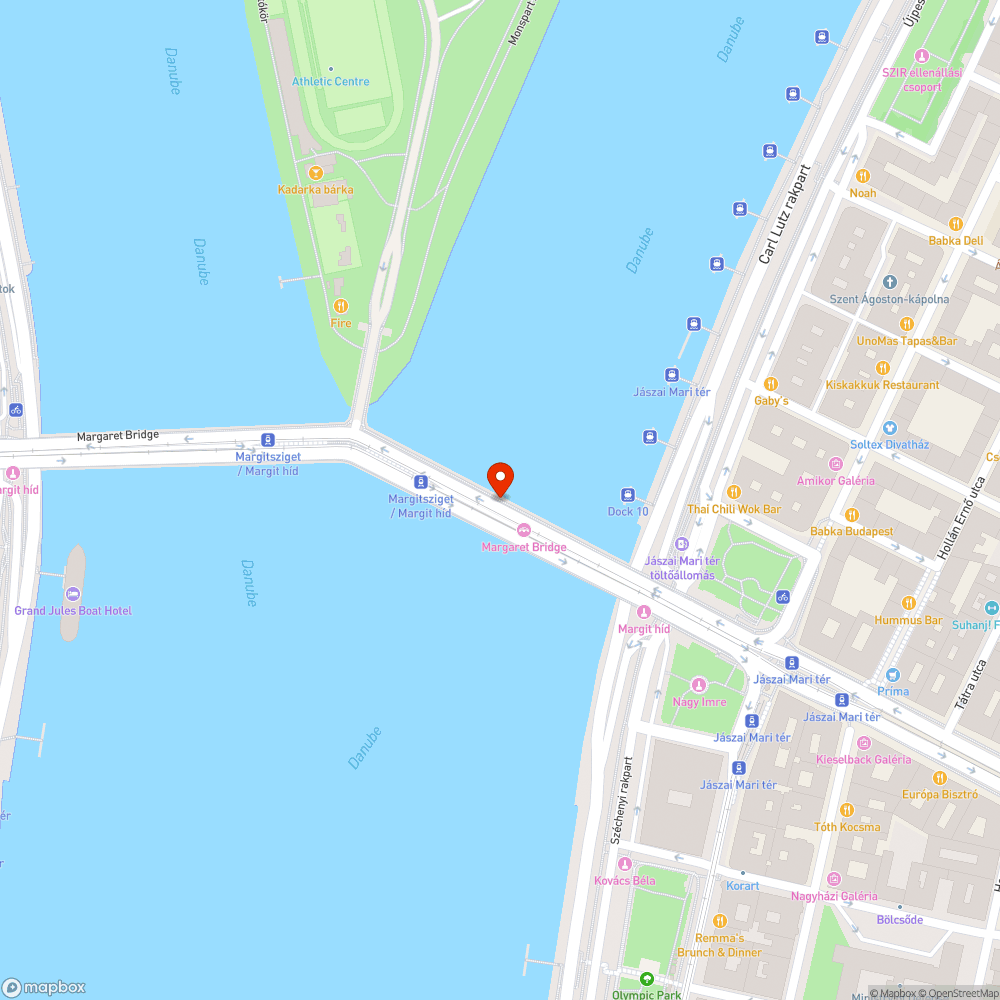 Üvegszilánkok a Margit hídon bejelentés helye