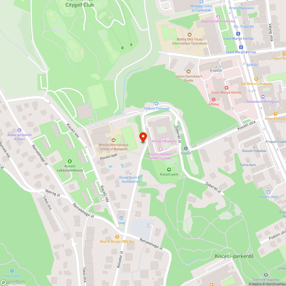 Járdahiány a Kiscelli kastélynál bejelentés helye