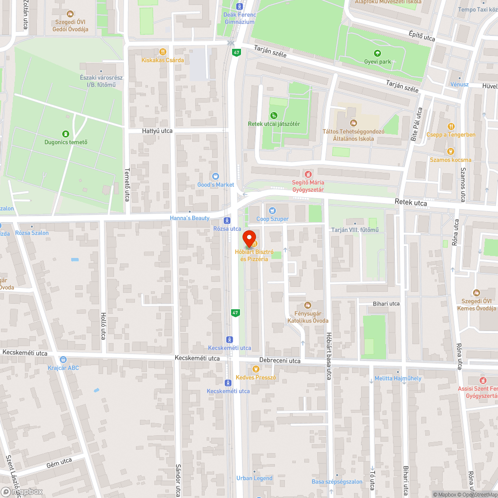 Aszfalt törmelék a Hóbiárt bisztró mellett bejelentés helye