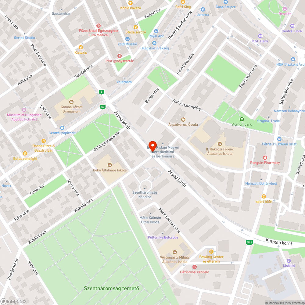 Úthiba az Árpád krt - Küküllő u. kereszteződésében bejelentés helye