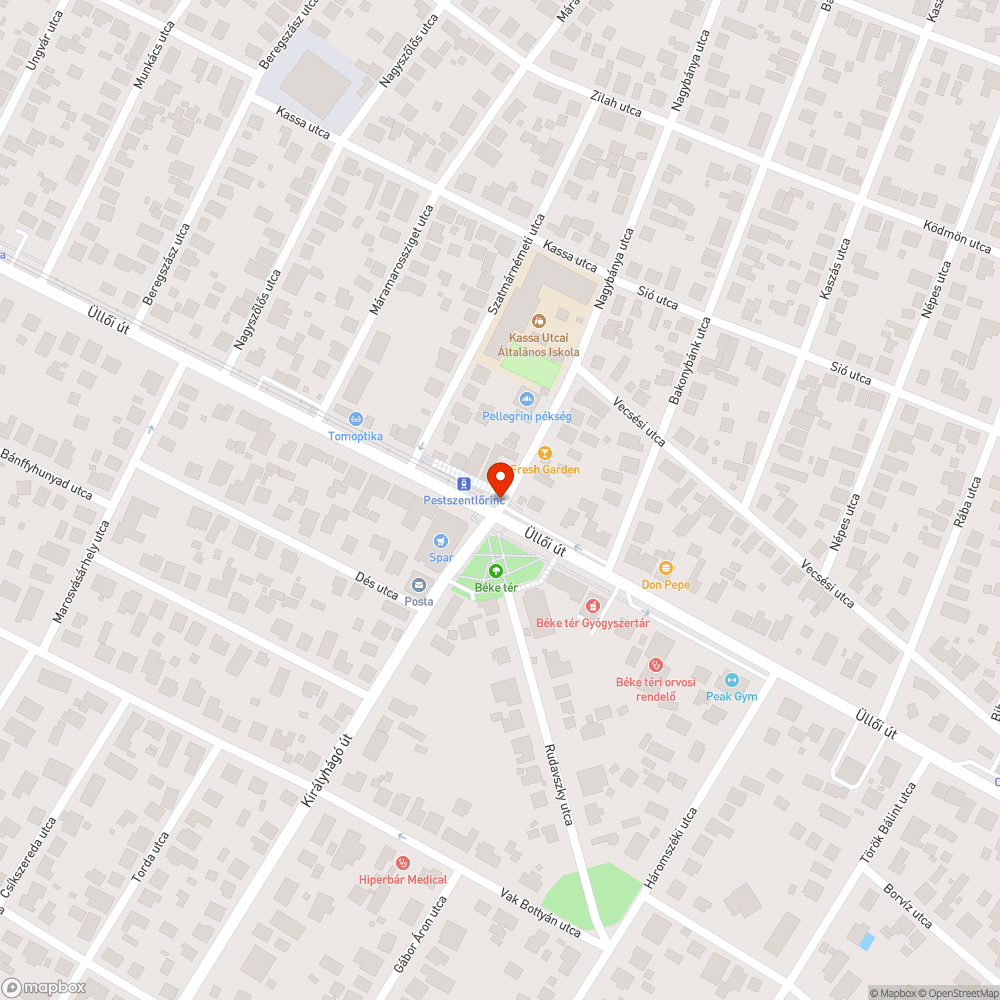 Közúti lámpa bejelentés helye