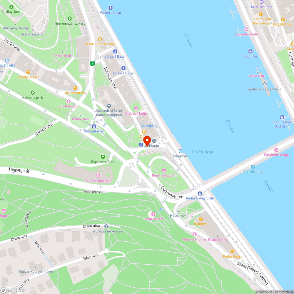 Döbrentei térnél zebra, forgalomtól elzárt területre terelőelem bejelentés helye