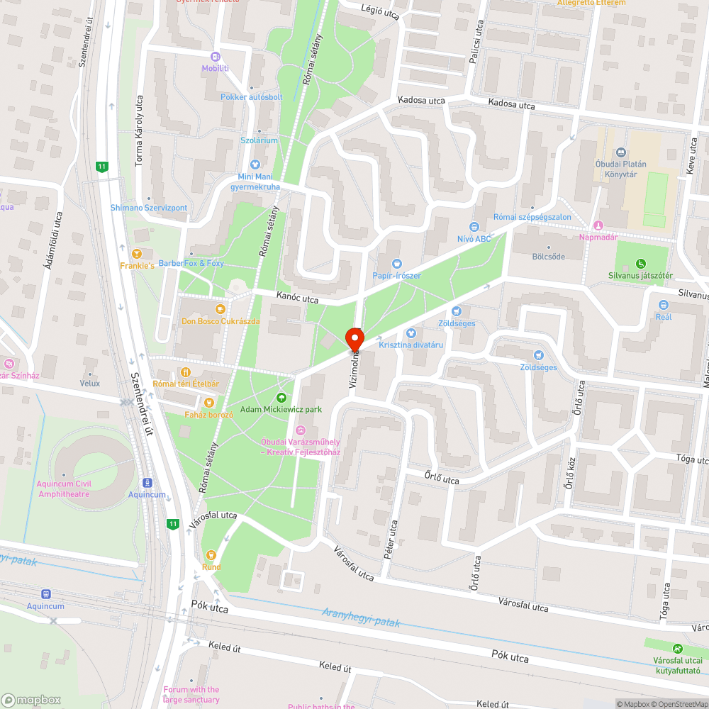 Kátyúk a Római lakótelepen 1. bejelentés helye