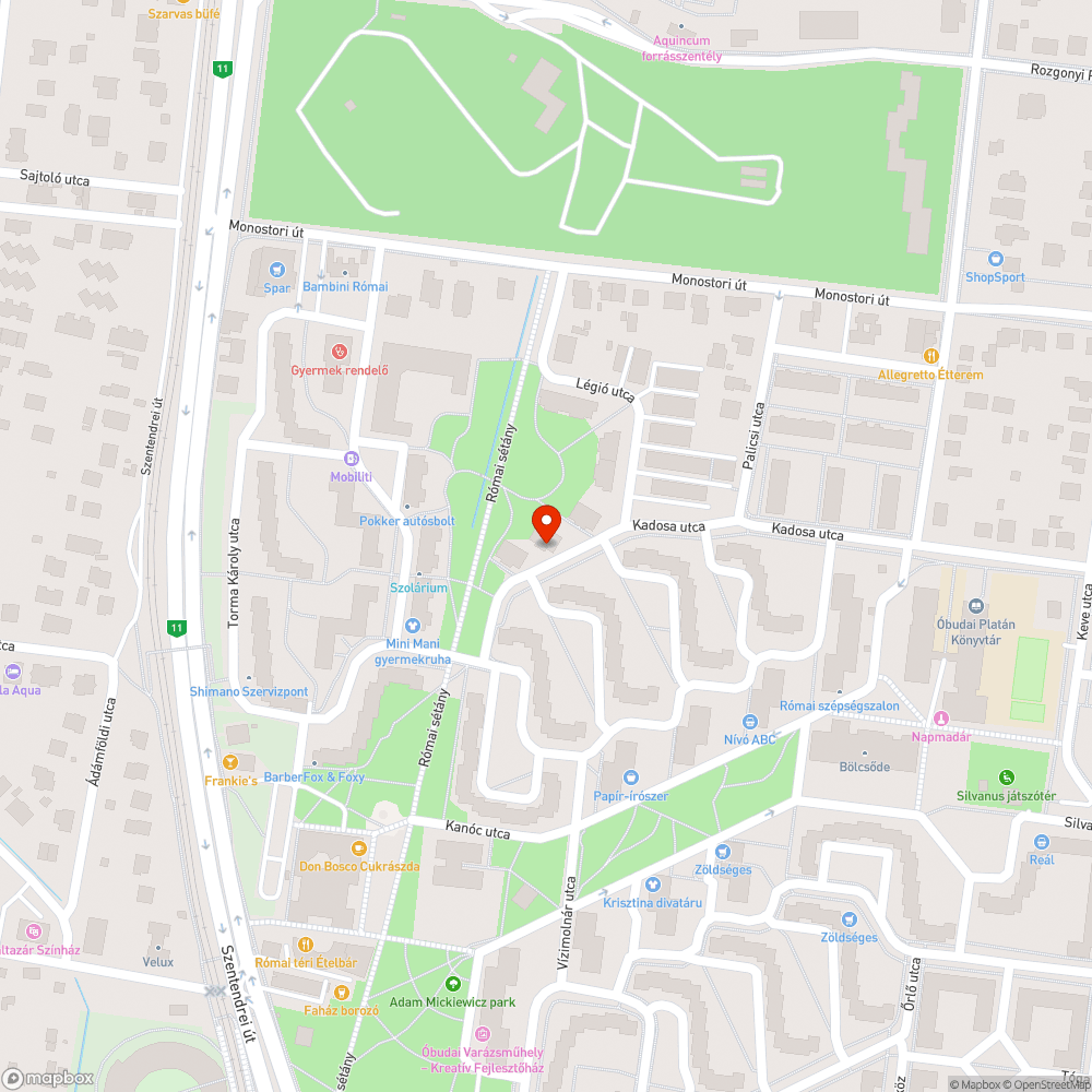 Kátyúk a Római lakótelepen 2. bejelentés helye