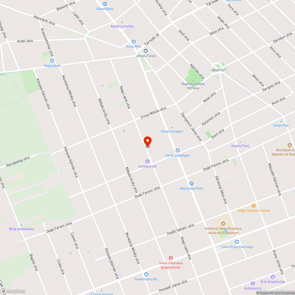 Nagy Lajos utca kátyúi bejelentés helye