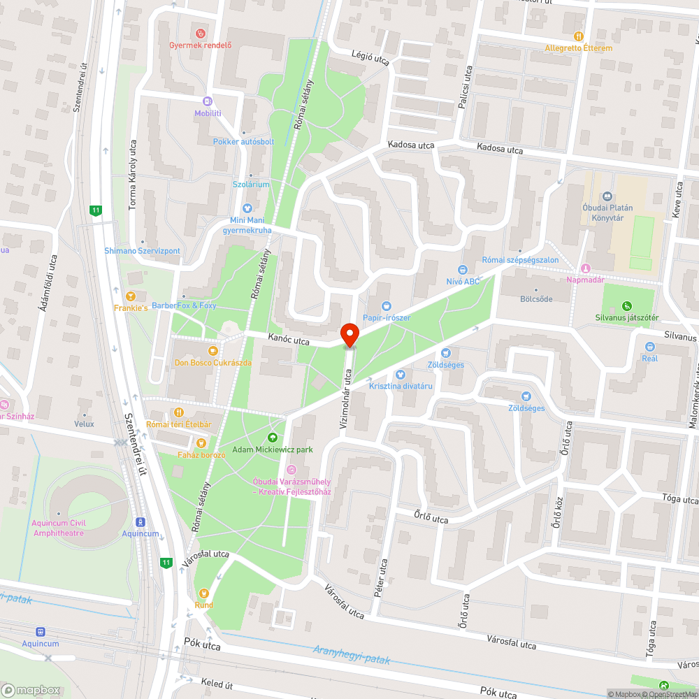 Kátyúk a Római lakótelepen 3. bejelentés helye