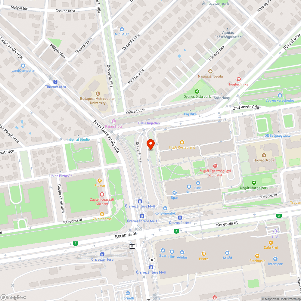 Nagyon sérült járdaszegélyek az Örs vezér téren bejelentés helye