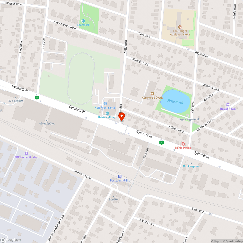 Veszélyes kihajtás a Gyömrői útra bejelentés helye