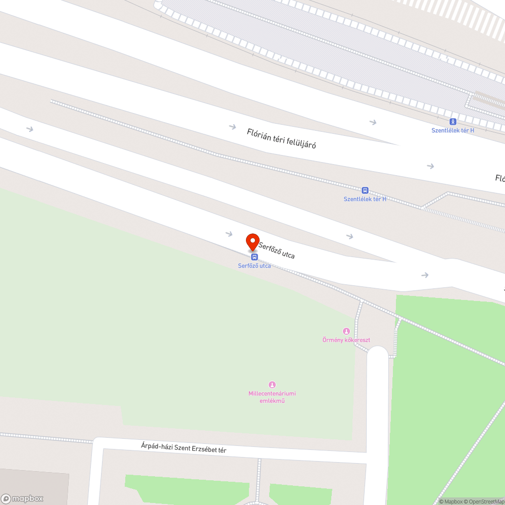 Összeragasztózott megálló bejelentés helye