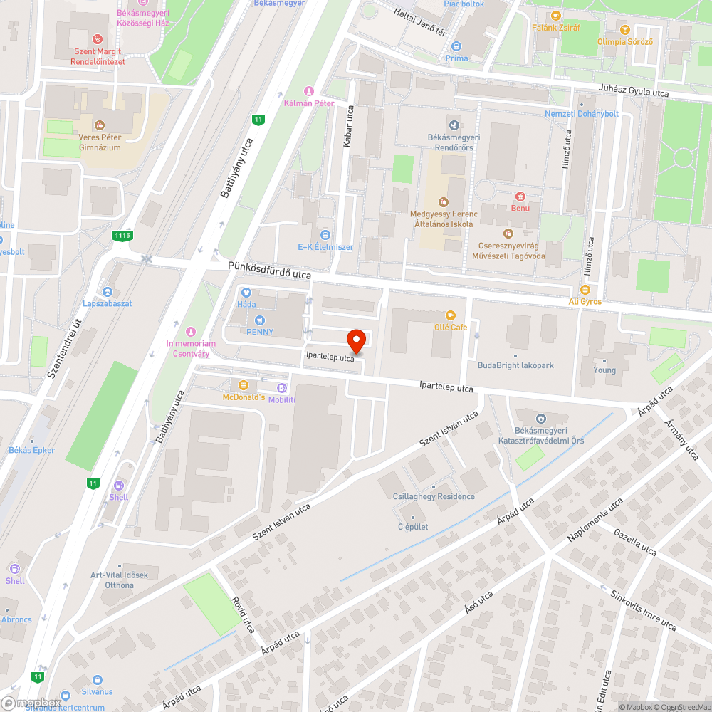 Elhagyott jármű bejelentés helye