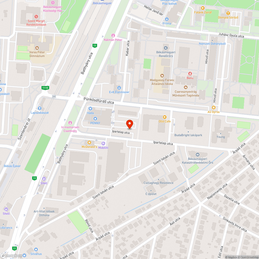 Elhagyott jármű bejelentés helye