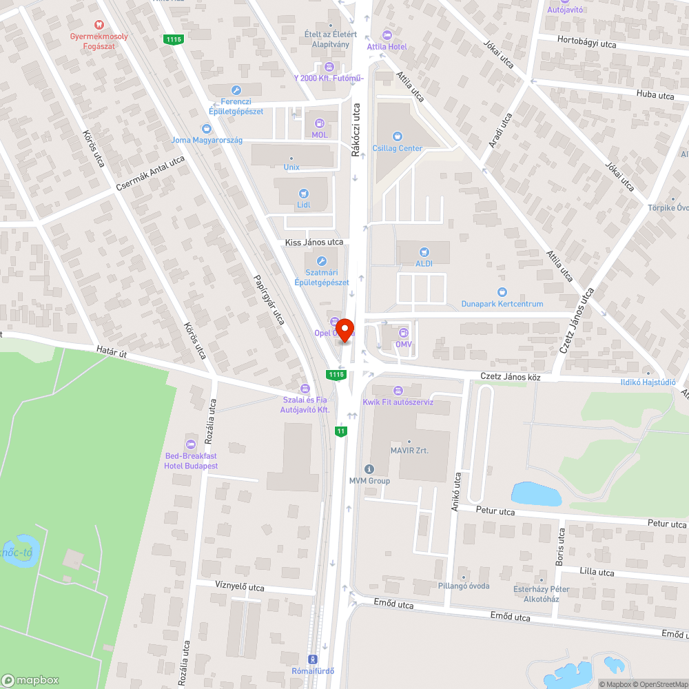 Hiányzó FKF kuka bejelentés helye