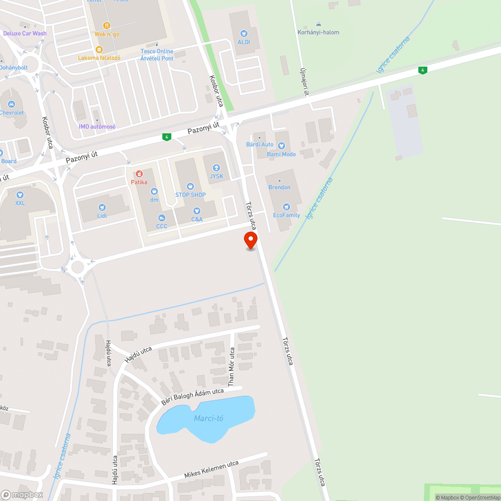 A Törzs utca szemetes bejelentés helye