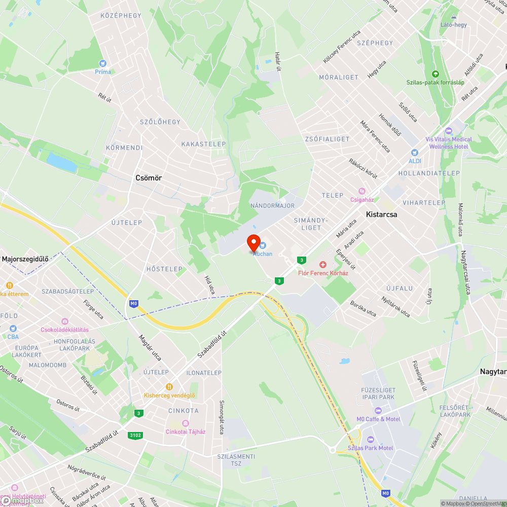 Erősen leromlott útminőség a csömöri Auchannál bejelentés helye