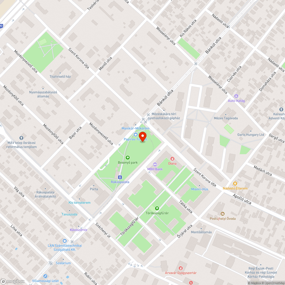 Csikkek a két hurok vágánynál bejelentés helye