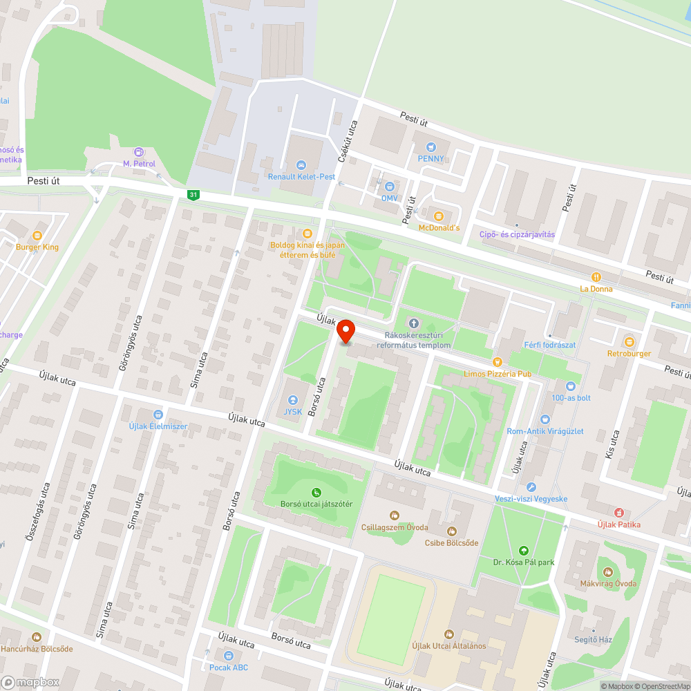 Fekvőrendör bejelentés helye