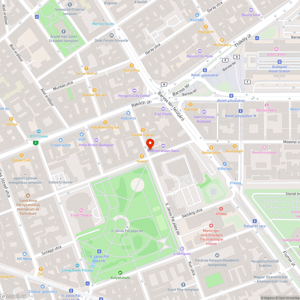 Veszélyes kereszteződés II. János Pál pápa Téren bejelentés helye