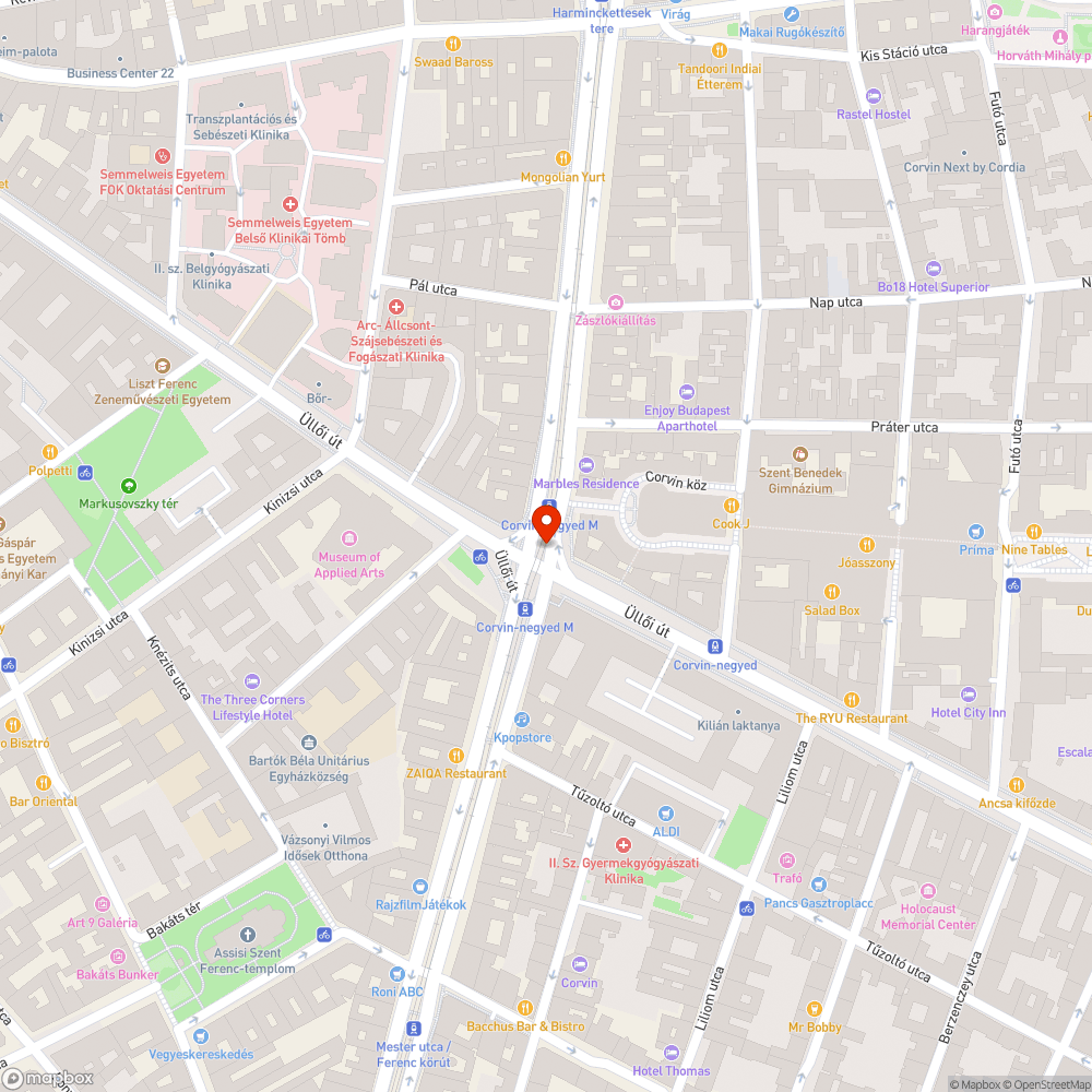 Corvin negyed aluljáró és lejáratok -graffiti bejelentés helye