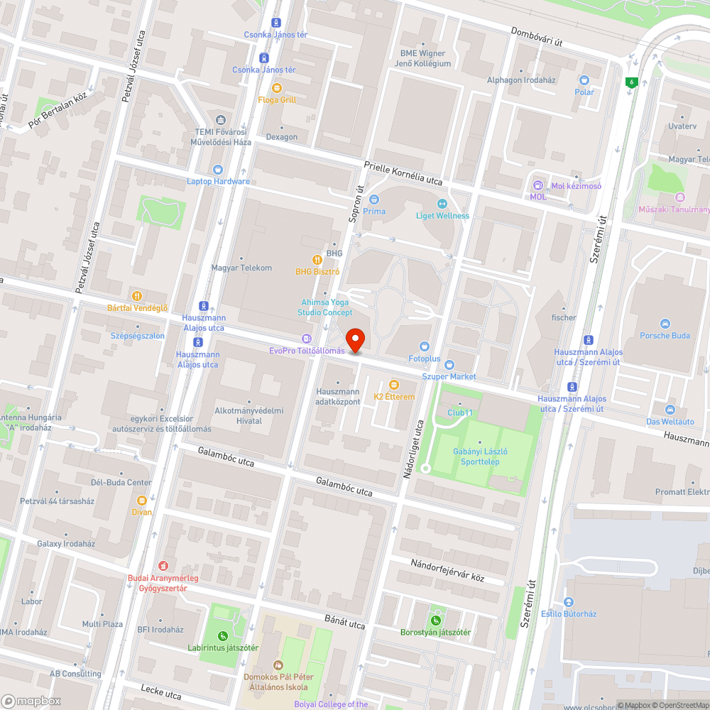 Kátyúk bejelentés helye