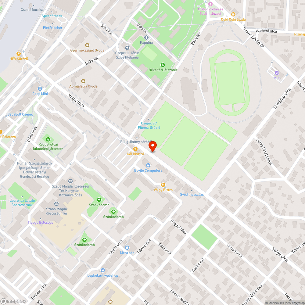 Kátyú bejelentés helye