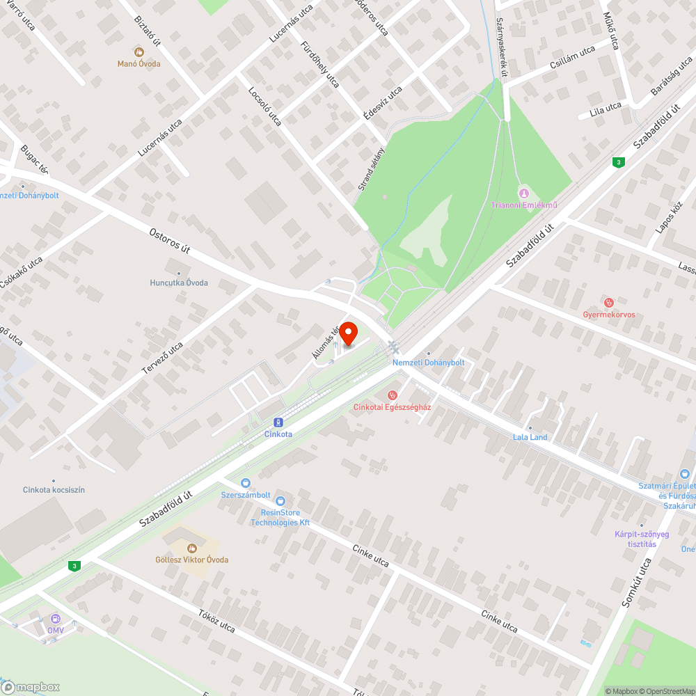 Tönkrement bejelentés helye