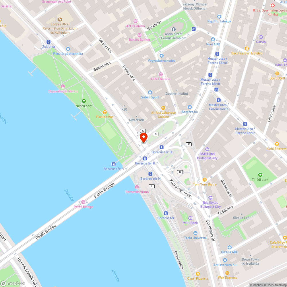 Petőfi híd budai Hídfő járda mellett graffitis bejelentés helye