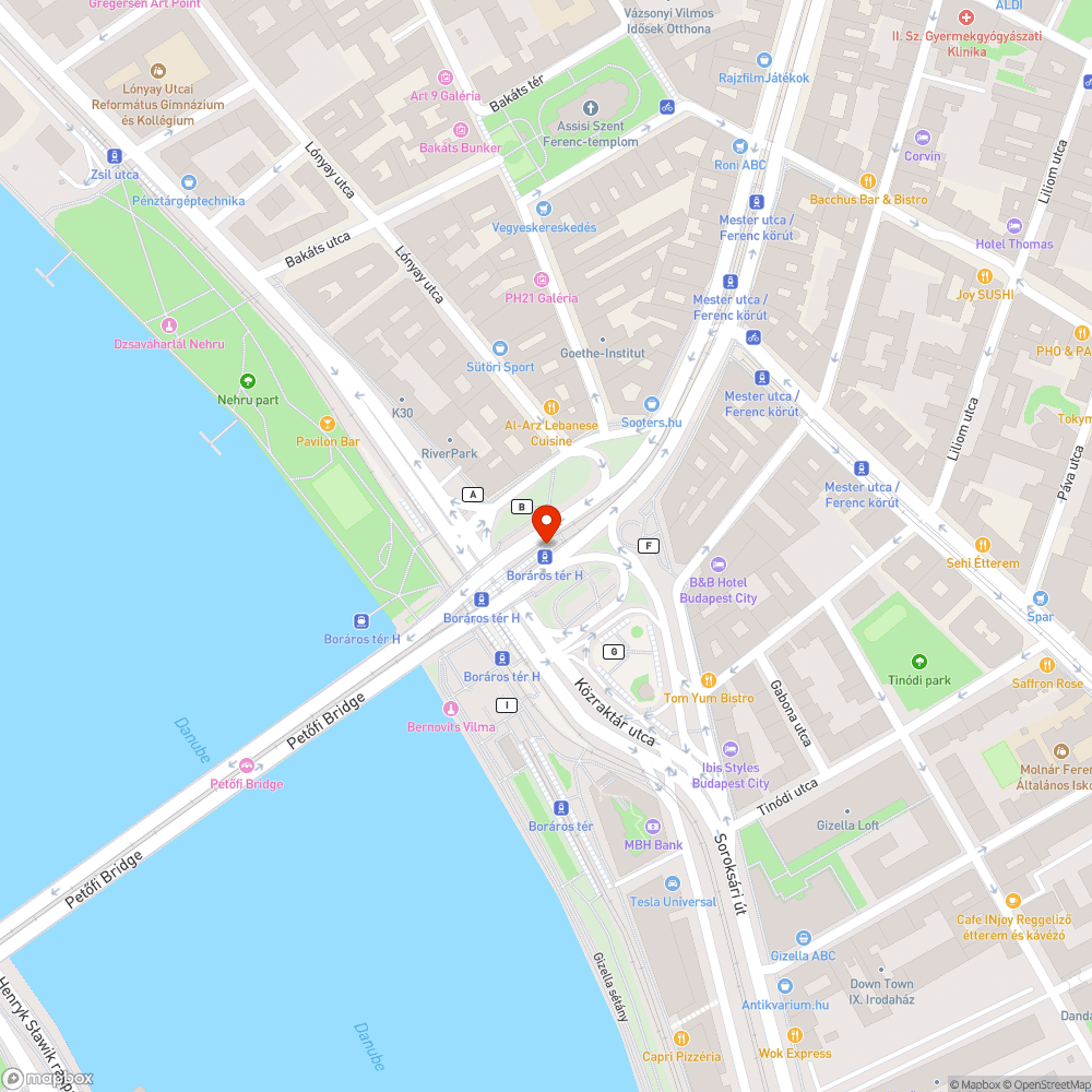 Petőfi híd budai Hídfő lépcsőlejárat graffitis bejelentés helye