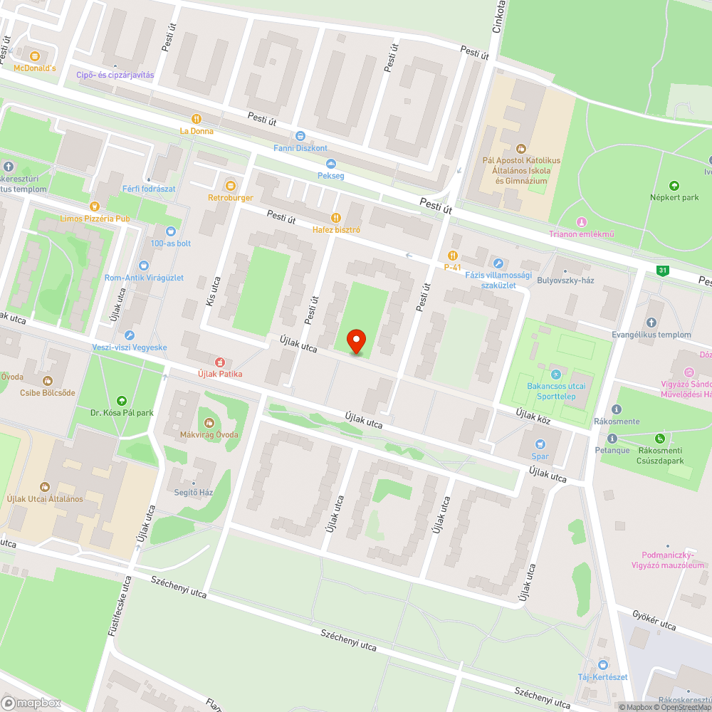 Betongyám bejelentés helye