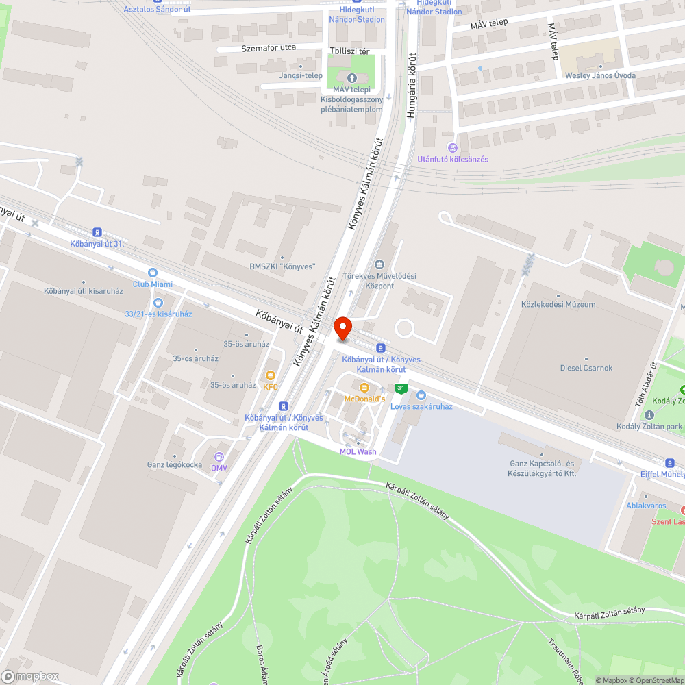 Több centi magas szegély kerékpárúton bejelentés helye