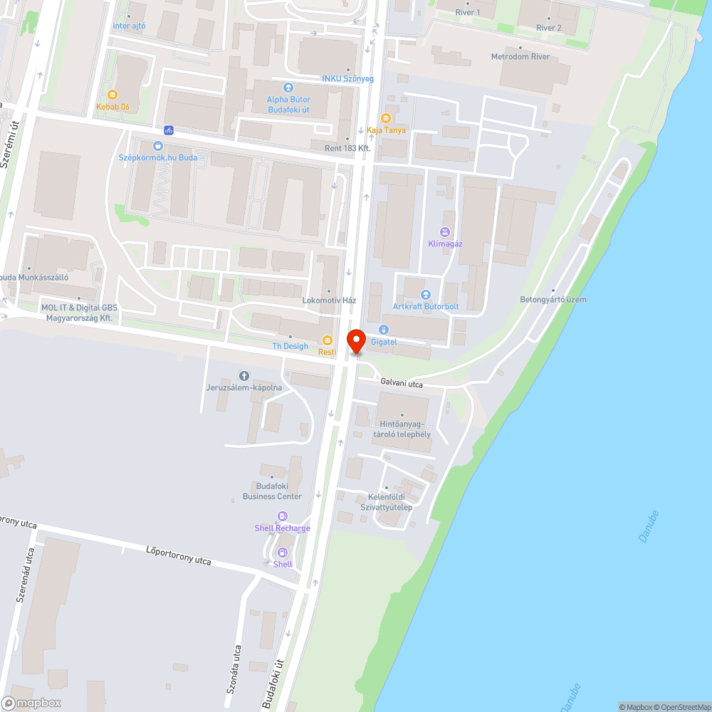 Galvani/Budafoki rengeteg törmelék bejelentés helye