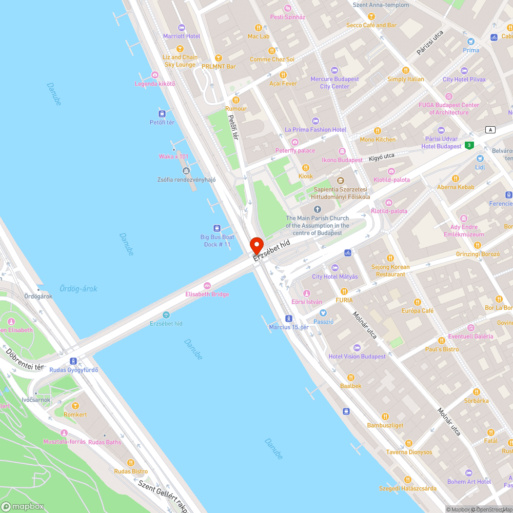 Erzsébet híd Pest bejelentés helye