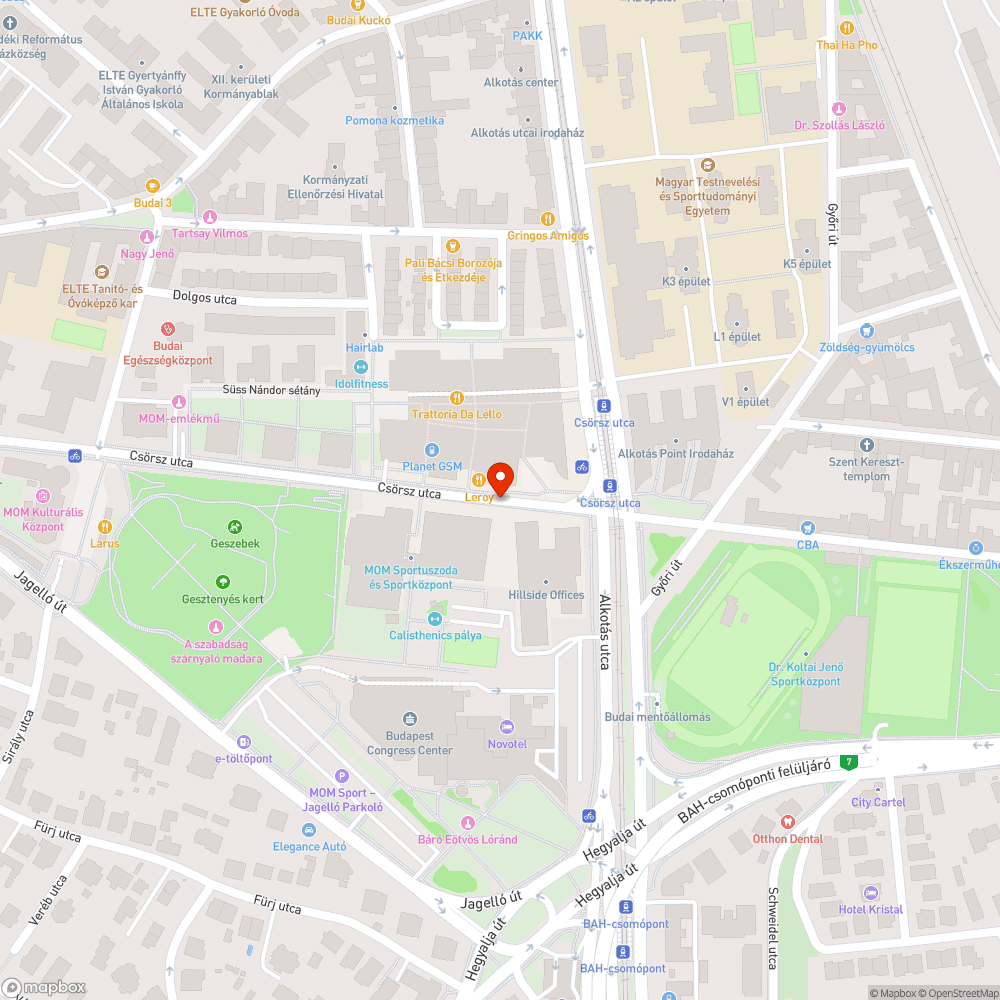 Elakadt autók - XII. ker. Csörsz utca bejelentés helye