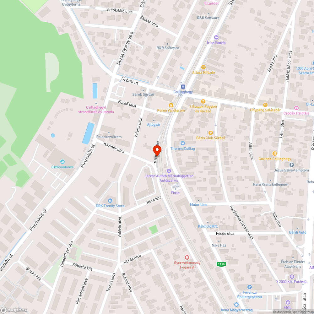 Kerékpáros közlekedésre alkalmatlan bejelentés helye