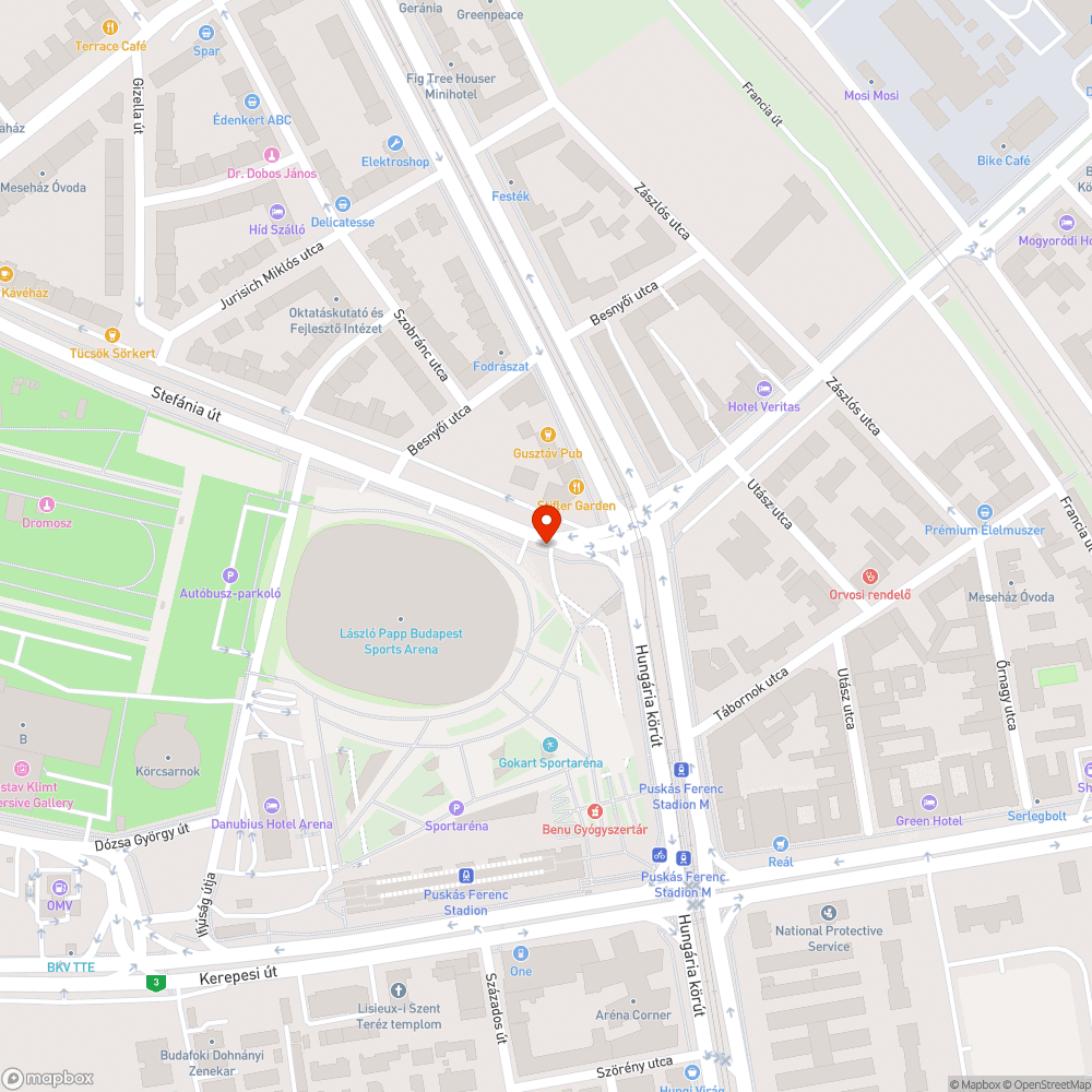 Kátyúk a bicikliúton és a zebrán bejelentés helye