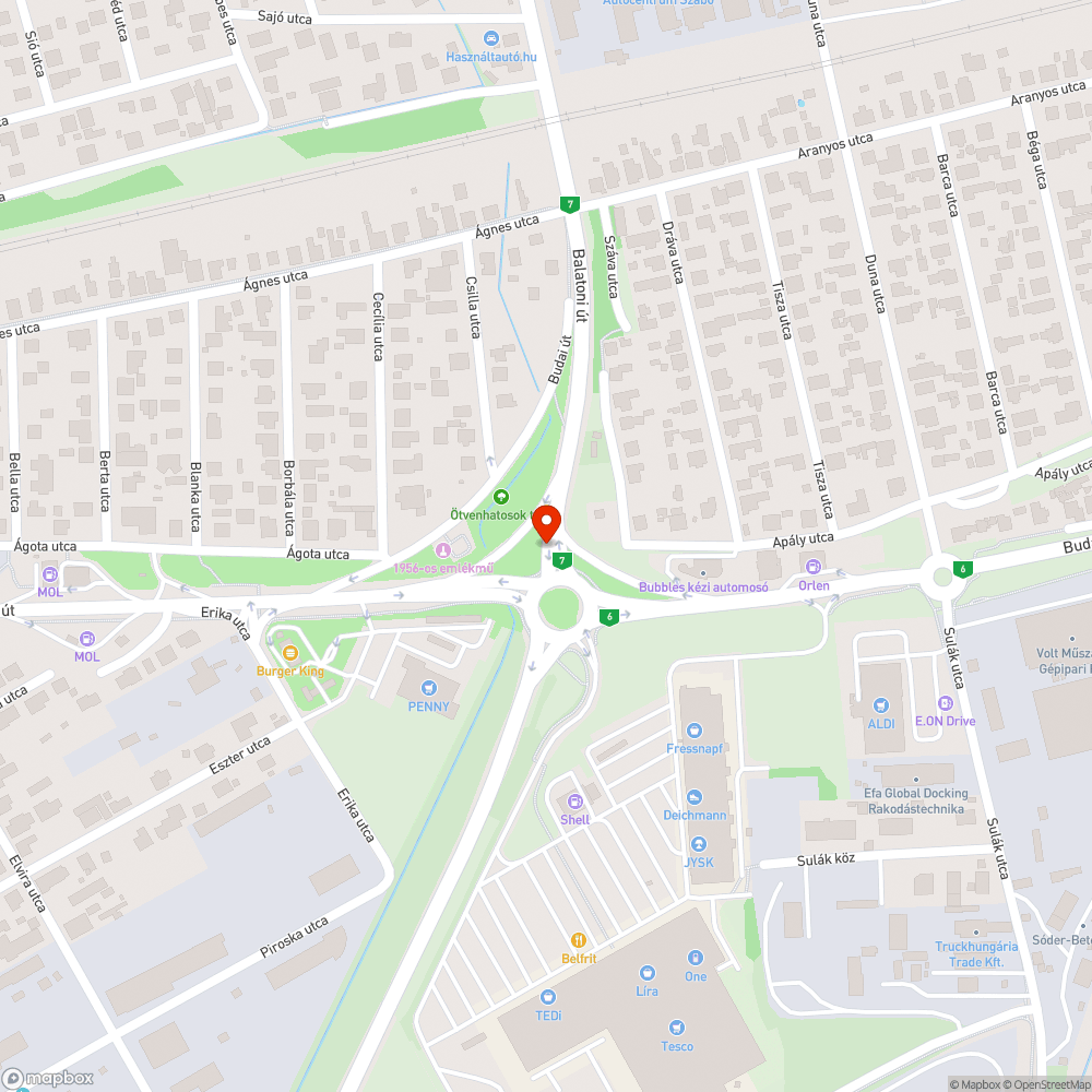 Turbó körforgalom és Tesco belső területei sötétek bejelentés helye