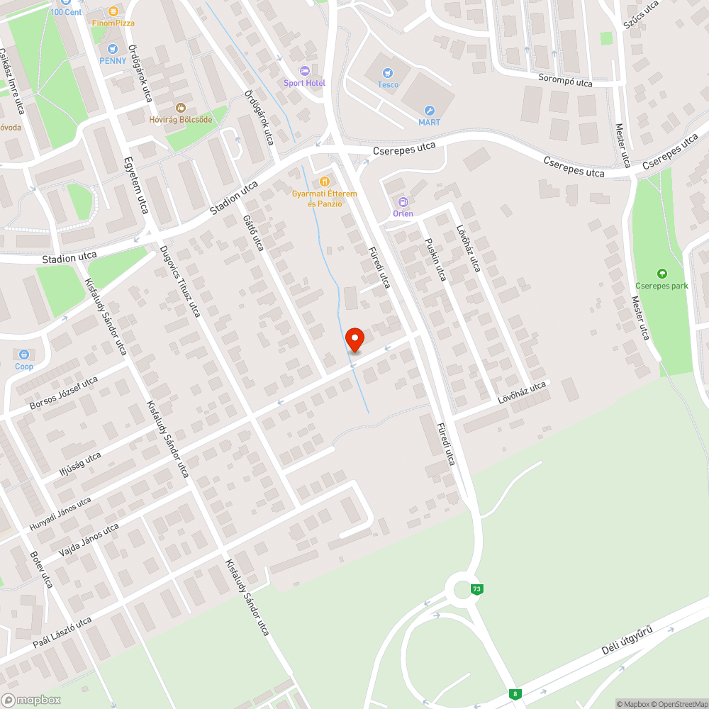 Kavicsos, törmelékes útszakasz közmű felújítás után bejelentés helye