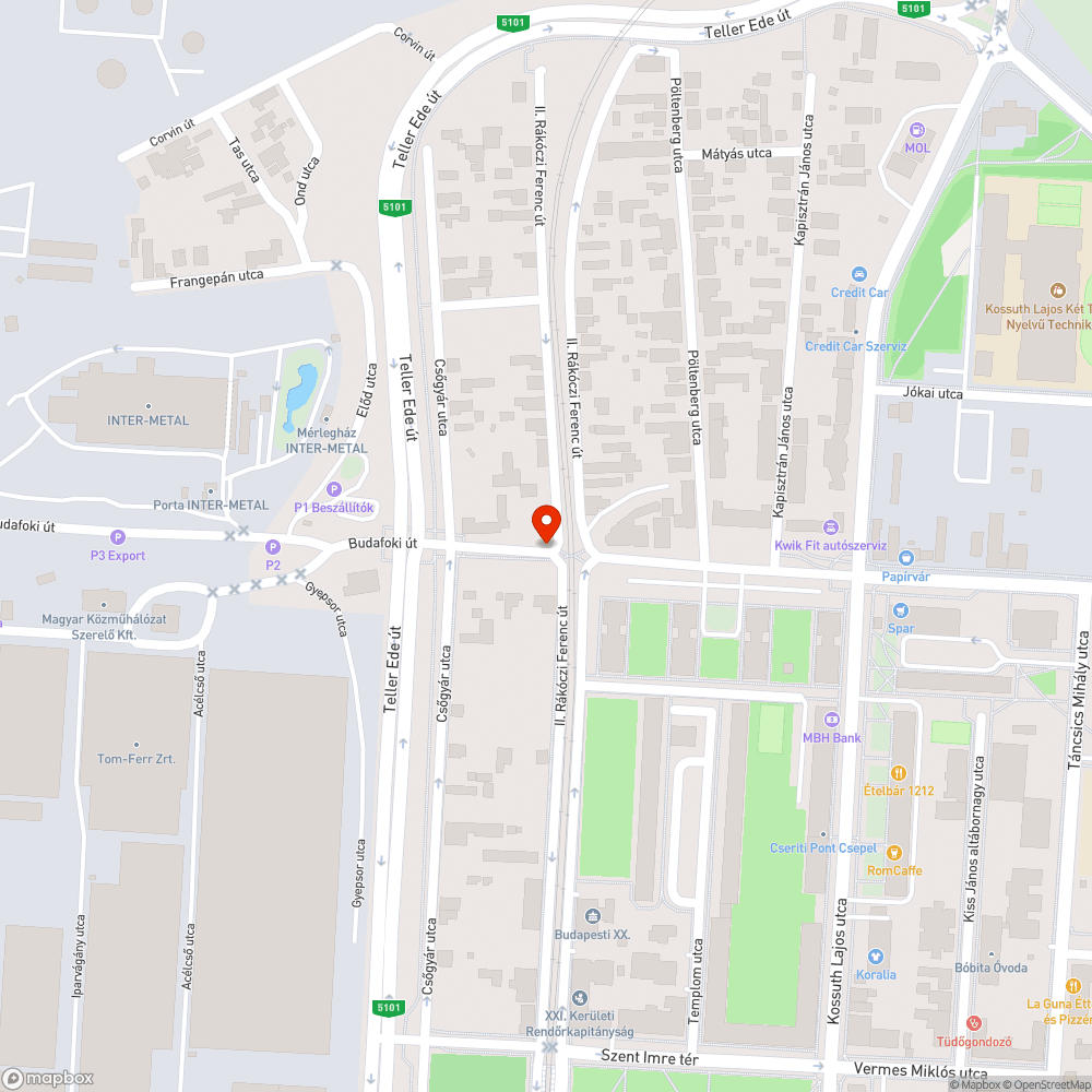 Csepel Budafoki út bejelentés helye