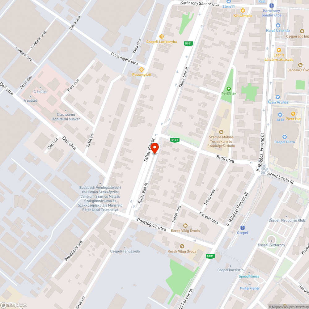 Csepel Magyar utca szemét bejelentés helye