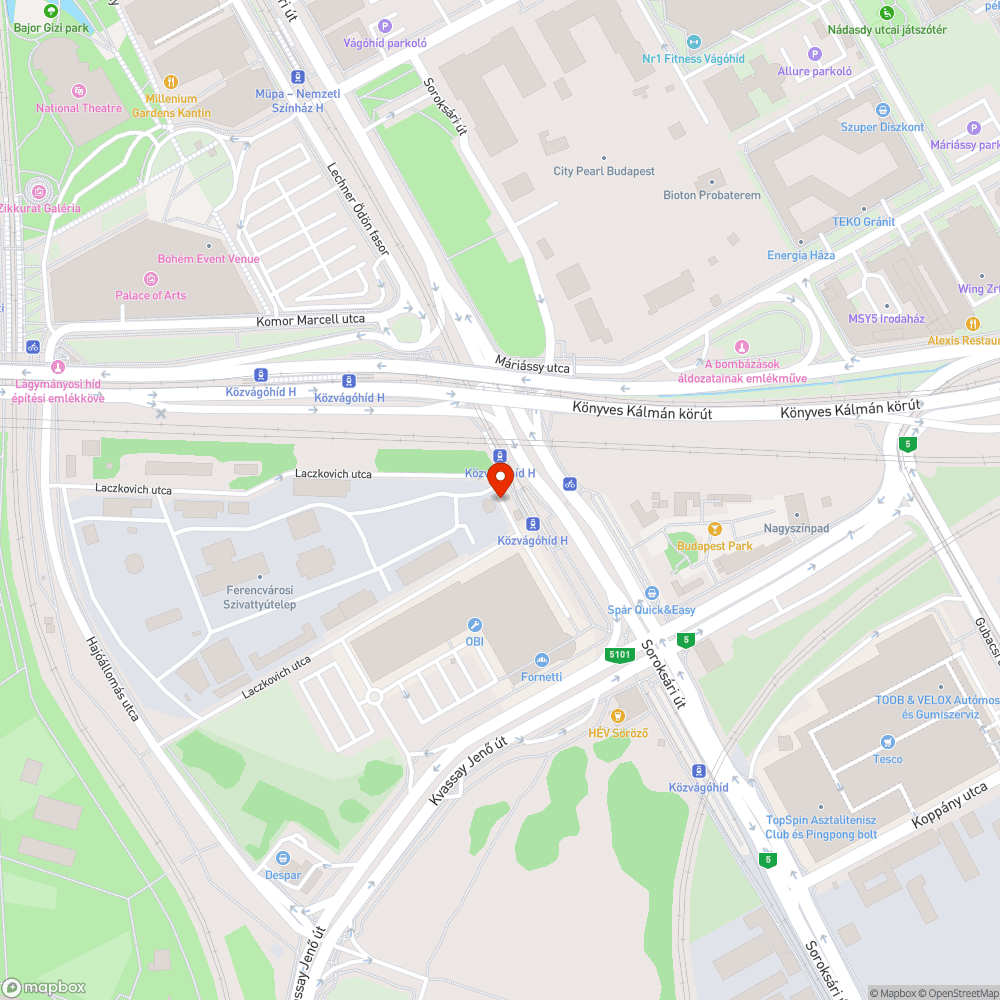 Óriás kátyú a Laczkovich utcában bejelentés helye