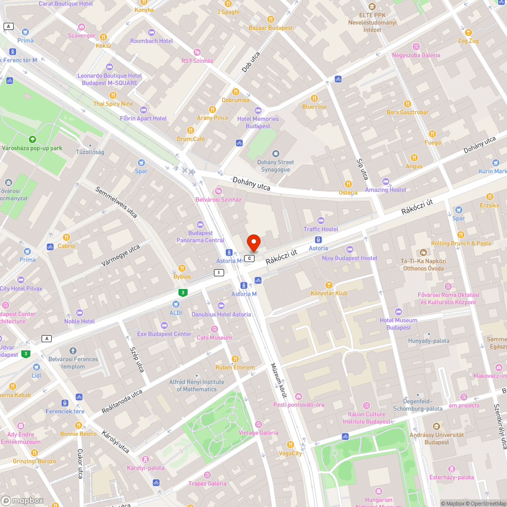 Astoria megálló kuka ürítése hétköznap este bejelentés helye