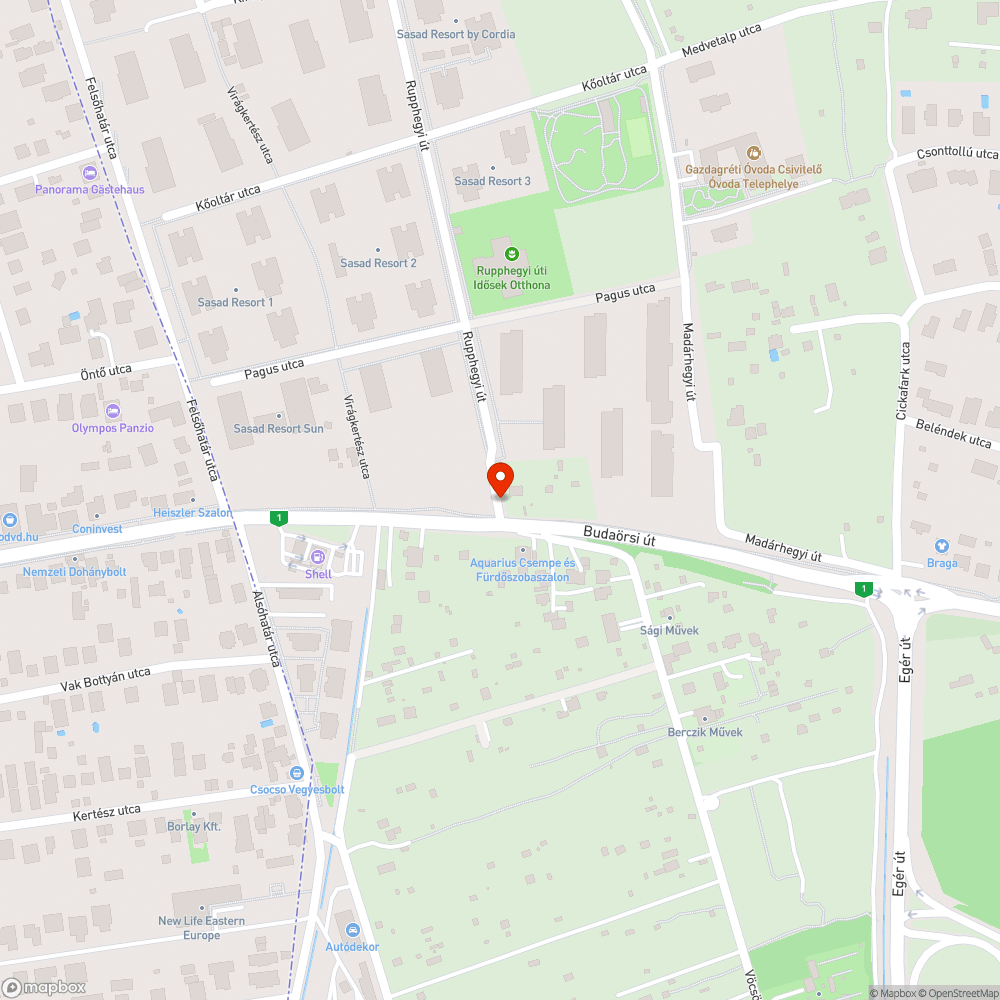 Kátyú a Rupphegyi úton bejelentés helye