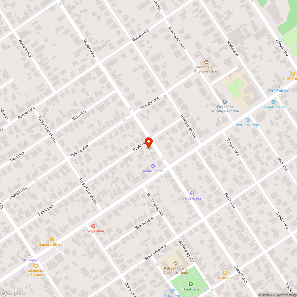 Árok, kocsifelhajtó bejelentés helye