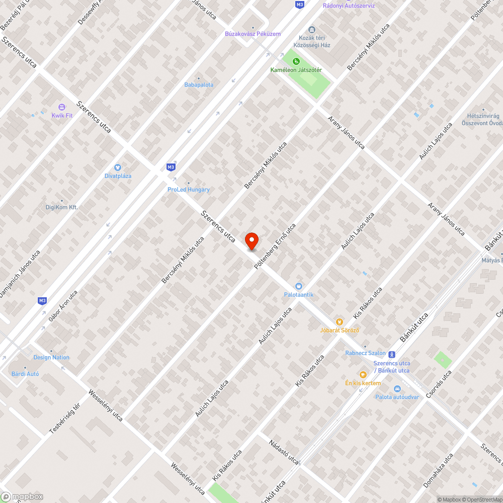 BKV buszmegalló - XV. ker. Bercsényi Miklós utca bejelentés helye