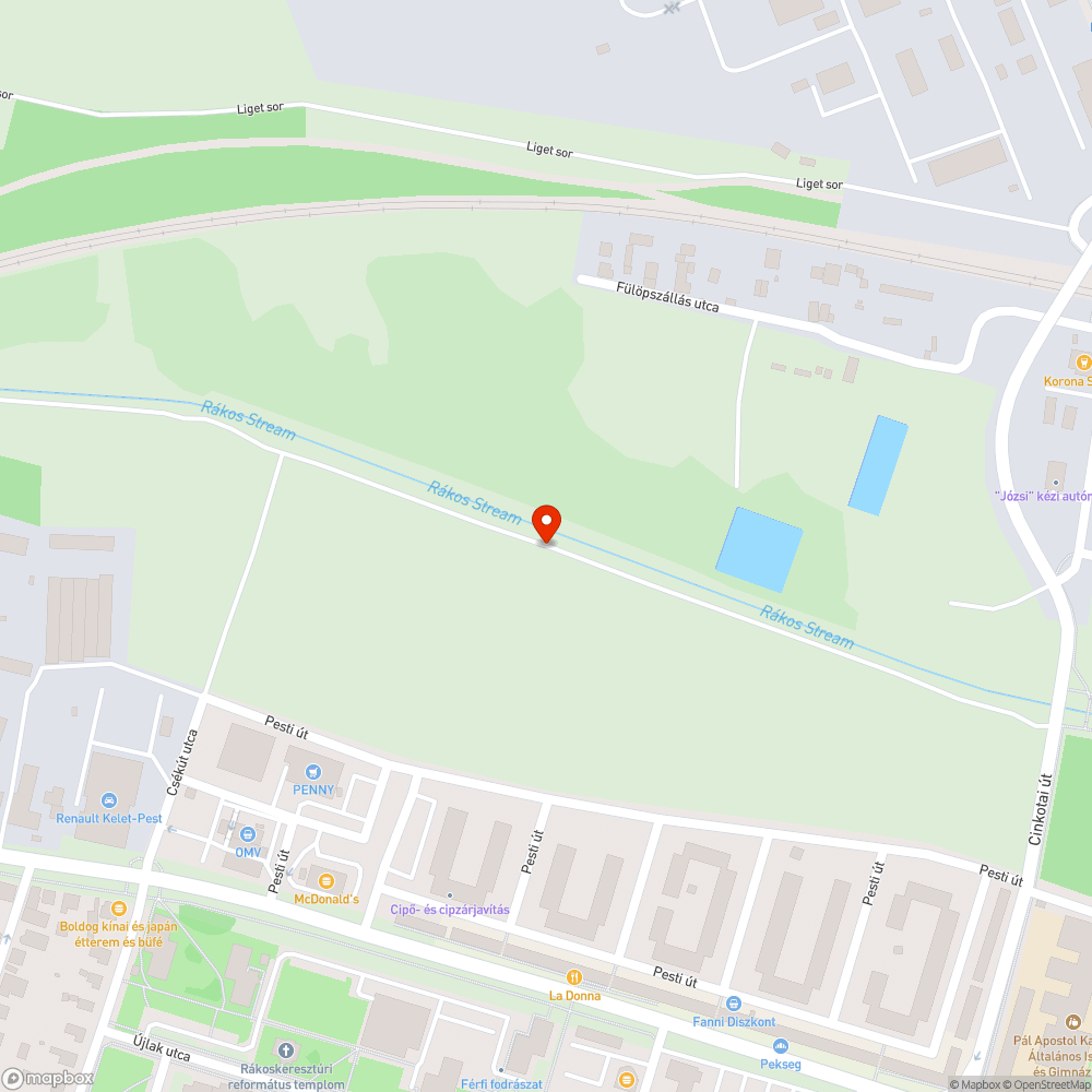 Szemét a patak parton bejelentés helye