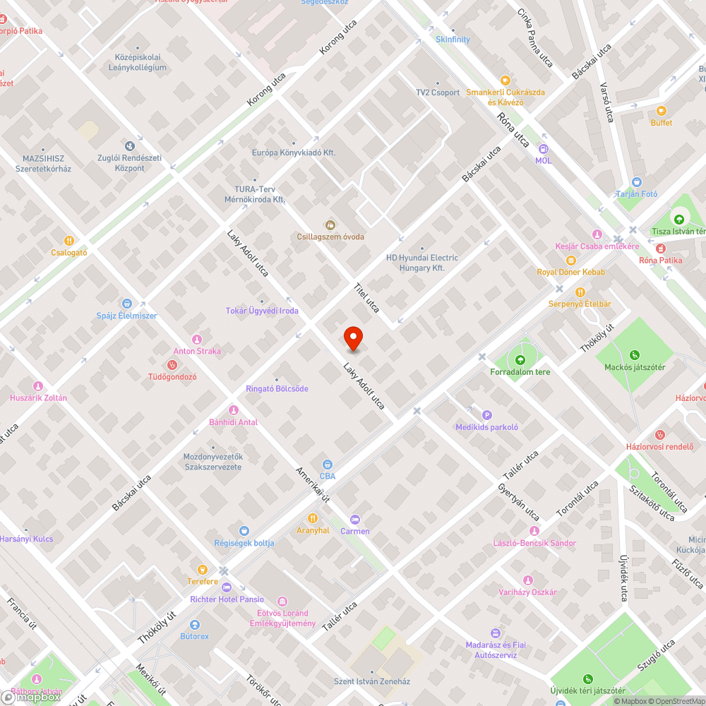 Kátyúk bejelentés helye