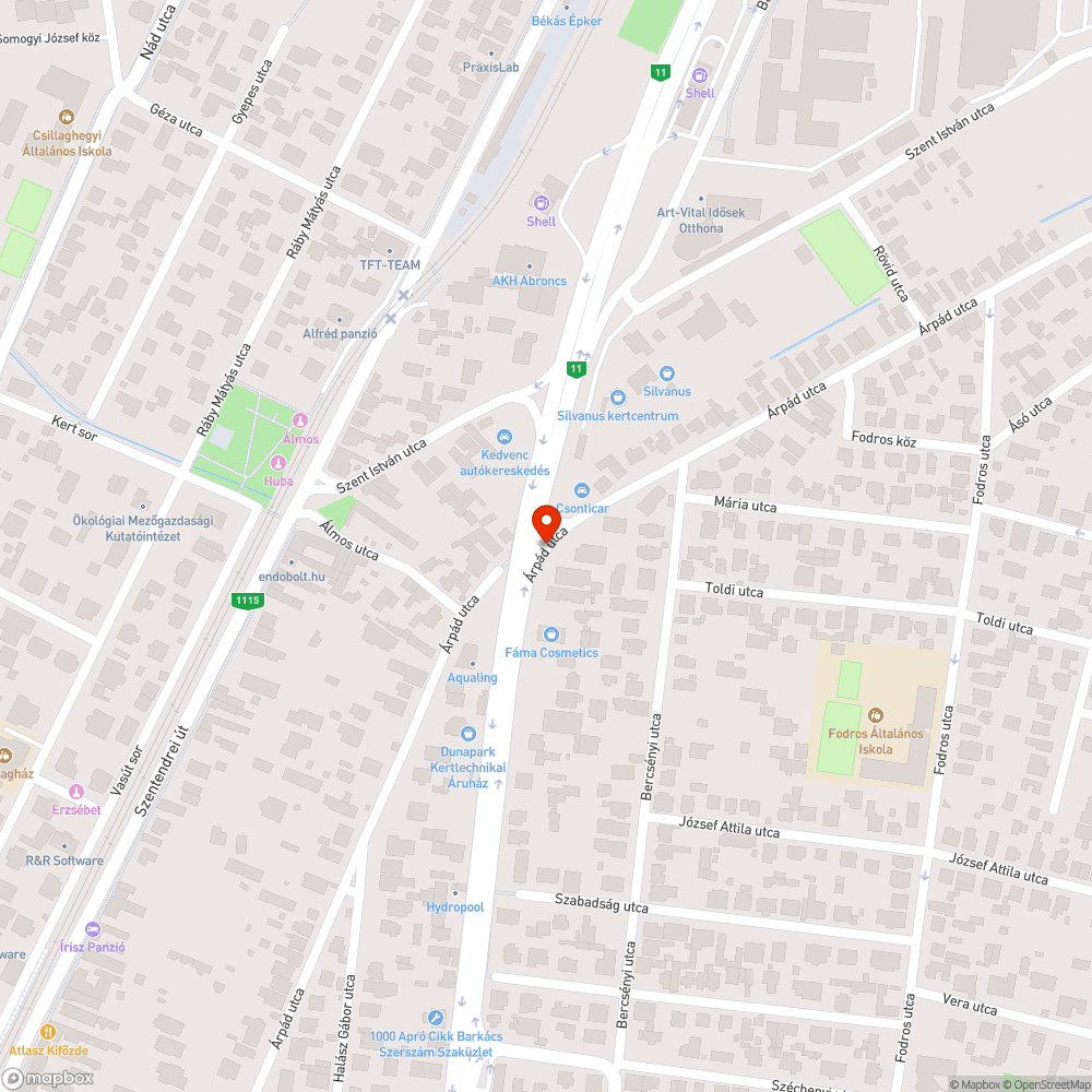 Üvegtörmelék az úton bejelentés helye