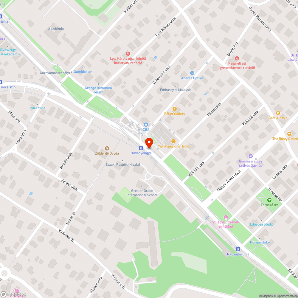 Graffitis villamosmegálló bejelentés helye