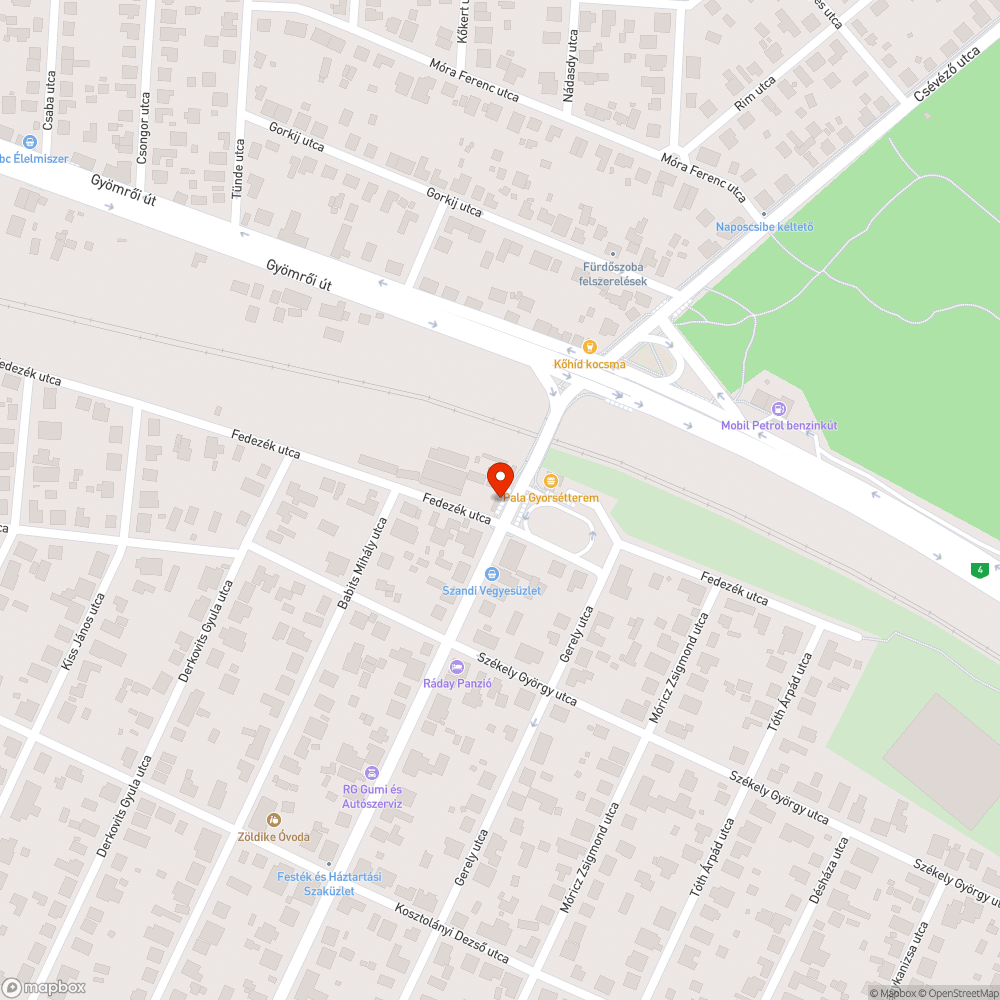 Kidőlt (?) betonoszlop bejelentés helye