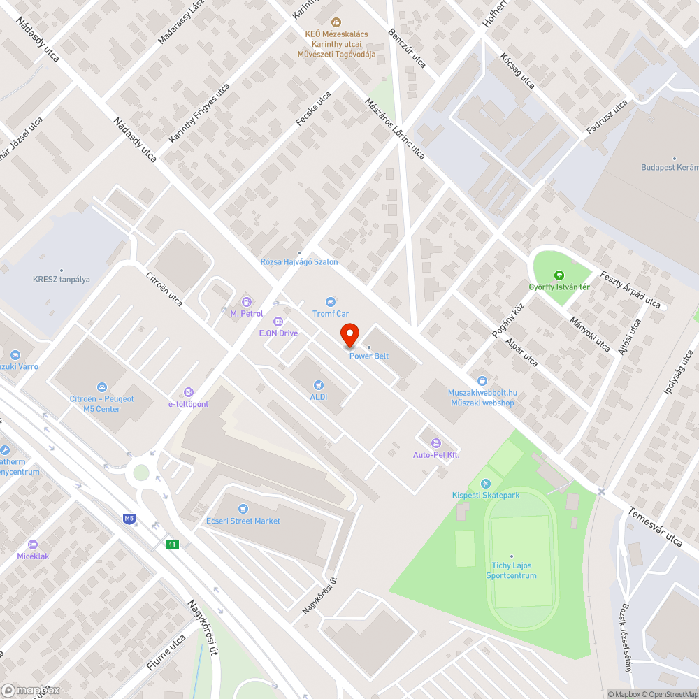 Törött teherautó bejelentés helye