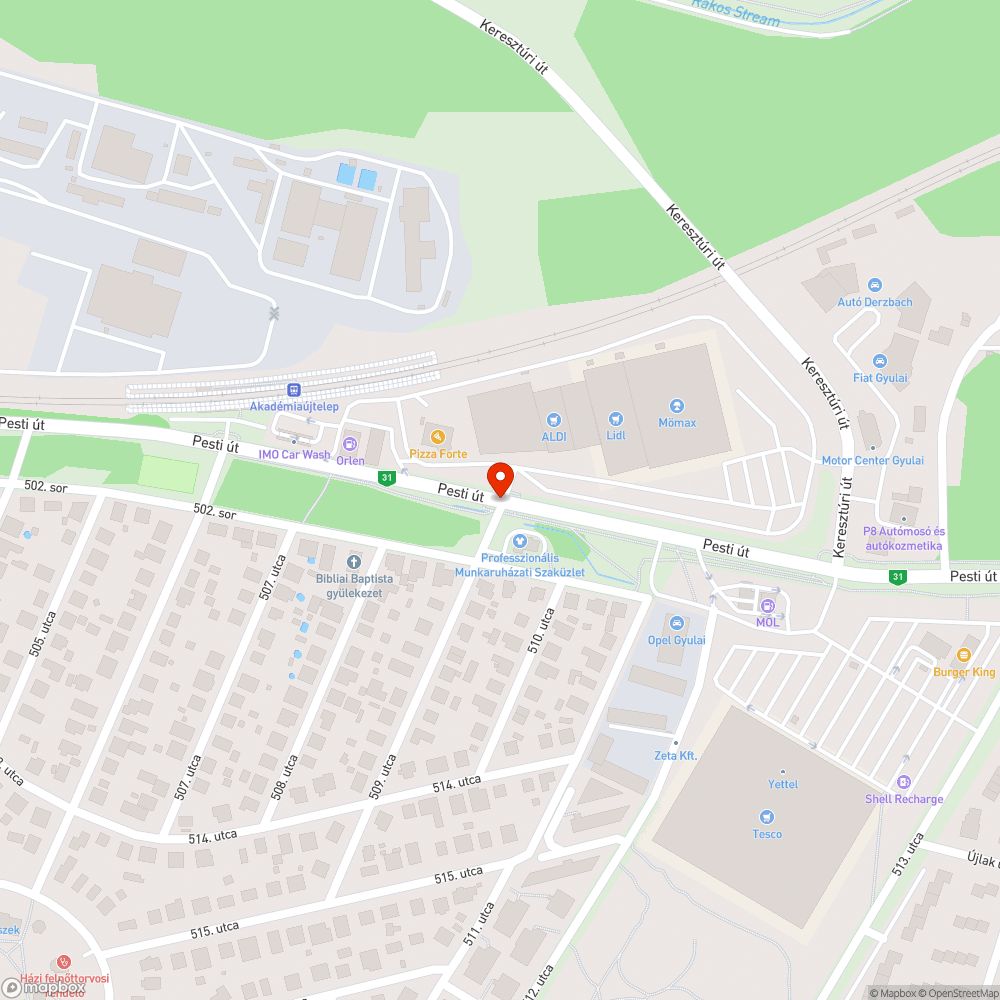 Pesti út balra lámpája nem működik bejelentés helye